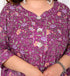 Miravan Womens Plus Size Cotton Gotapatti And Lace Border Details Floral Printed Purple Anarkali Kurta