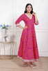 Miravan Womens PINK cotton Bandhani ethnic Anarkali Kurta