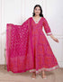 Miravan Womens Bandhani ethnic Anarkali Kurta and Dupatta