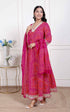 Miravan Womens Bandhani ethnic Anarkali Kurta and Dupatta