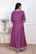 Miravan women cotton Magenta Gota lace and Embroidered Anarkali Kurta