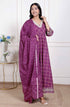 Miravan Womens Bandhani embroidred ethnic Anarkali Kurta and Dupatta