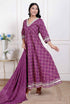 Miravan Womens Bandhani embroidred ethnic Anarkali Kurta and Dupatta