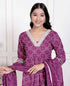Miravan Womens Bandhani embroidred ethnic Anarkali Kurta and Dupatta