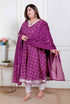 Miravan Plus Size Womens Bandhani embroidred ethnic Anarkali Kurta and Dupatta