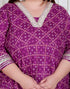Miravan Plus Size women cotton Magenta Gota lace and Embroidered Anarkali Kurta