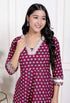 Miravan Womens Maroon embroidered Anarkali Kurta and Dupatta