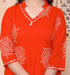 Miravan Womens Orange Mandarin Neck Printed Anarkali Style Kurta