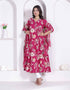 Miravan Womens Pink Floral Printed Angrakha Kurta with Dupatta