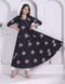 Miravan womens Cotton Floral Print Anarkali Kurta Black