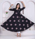 Miravan womens Cotton Floral Print Anarkali Kurta Black