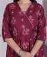 Miravan Womens Maroon floral Printed Angrakha style Kurta