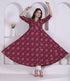 Miravan Womens Maroon floral Printed Angrakha style Kurta