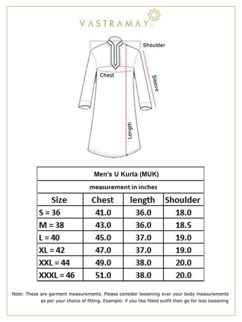 Vastramay Men's Cream Pure Cotton Kurta