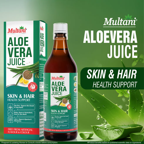 Multani Pharmaceuticals Limited Multani Aloe Vera Juice 1 Litre Natural & Pure No Added Sugar Herbal Wellness Drink