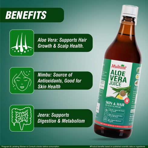 Multani Pharmaceuticals Limited Multani Aloe Vera Juice 1 Litre Natural & Pure No Added Sugar Herbal Wellness Drink