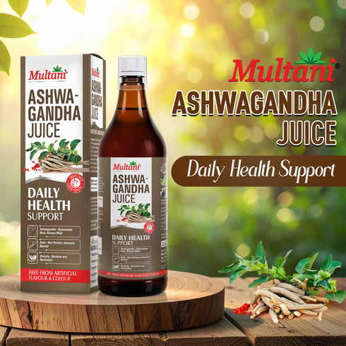 Multani Pharmaceuticals Limited Multani Ashwagandha Juice 1 Litre Natural Rejuvenator for Body & Mind Antioxidant & Immunity Support