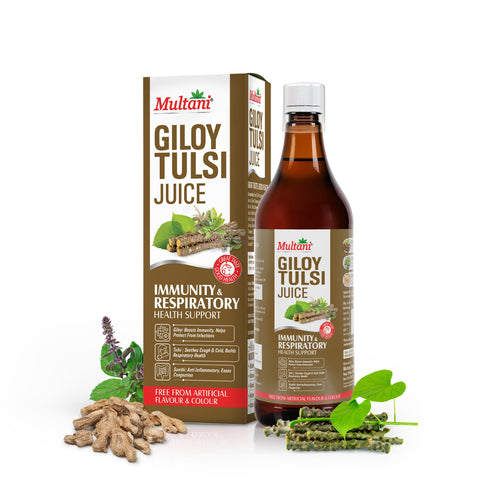 Multani Pharmaceuticals Limited Multani Giloy Tulsi Juice 1 Litre Immunity Support Respiratory Wellness Herbal Tonic
