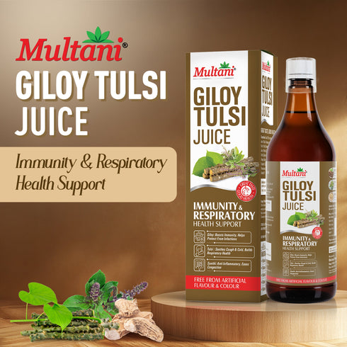 Multani Pharmaceuticals Limited Multani Giloy Tulsi Juice 1 Litre Immunity Support Respiratory Wellness Herbal Tonic