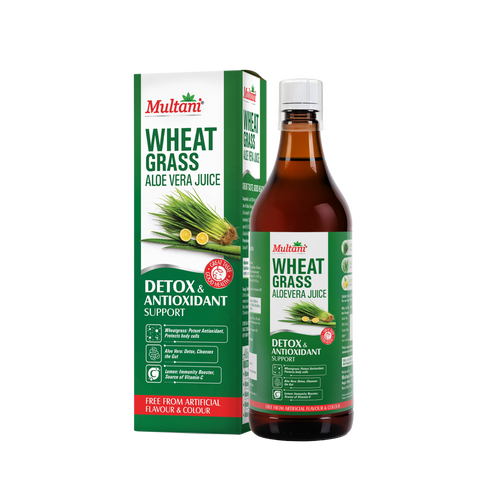Multani Pharmaceuticals Limited Multani Naturals Wheatgrass Aloe vera Juice 1L Help's to Detoxify the Liver Cleanse the Digestive System Boost Metabolism & Purify Blood