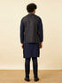 Manyavar Graphite Blue Black Panther Emblem Jacket