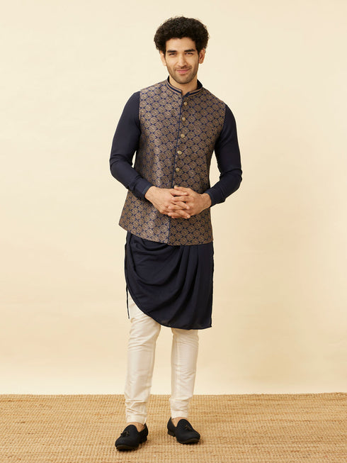 Manyavar Midnight Sapphire Blue Thor's Hammer Jacket