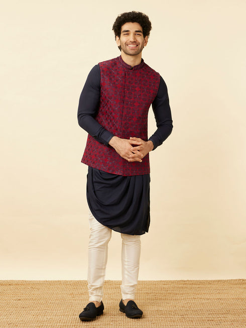 Manyavar Aurora Red Captain America Jacket
