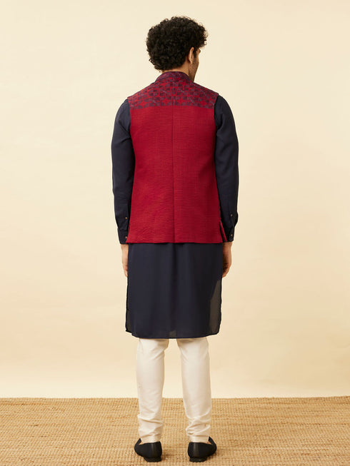 Manyavar Aurora Red Captain America Jacket