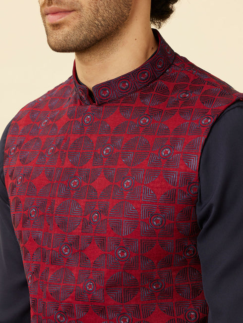 Manyavar Aurora Red Captain America Jacket