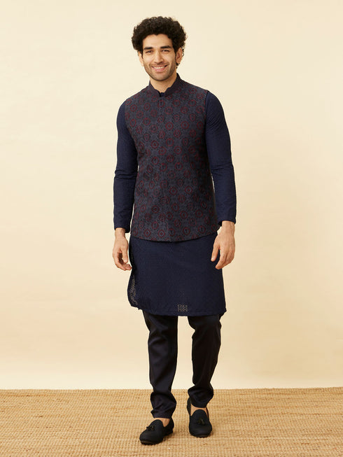 Manyavar Twilight Blue All Avengers Jacket