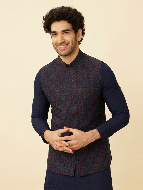 Manyavar Twilight Blue All Avengers Jacket