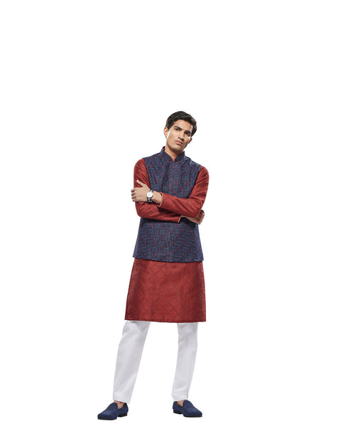 Manyavar Twilight Blue All Avengers Jacket