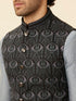 Manyavar Shadow Grey Wakanda Inspired Kurta Jacket Set