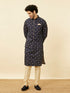 Manyavar Maritime Blue Thunderous Kurta Jacket Set