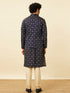 Manyavar Maritime Blue Thunderous Kurta Jacket Set