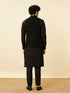 Manyavar Midnight Black Black Panther Kurta Jacket Set