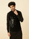 Manyavar Midnight Black Black Panther Kurta Jacket Set