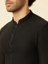 Manyavar Ebony Black Black Panther Kurta Jacket Set