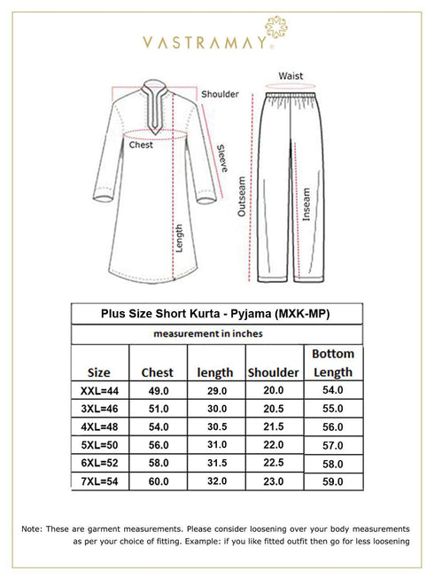 Vastramay Men's Plus Size Work From Home Kurta And Salwar Set