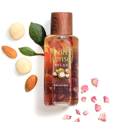 PureSense Relaxing Macadamia Deep Moisturising Body Oil | From the makers of Parachute Advansed