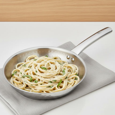 Vinod Claro Heavy Gauge Stainless Steel Hammered Fry Pan with 1.5 mm Thickness 1000 ml