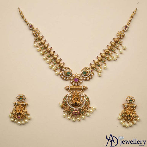 Majestic Lakshmi Temple Necklace Set