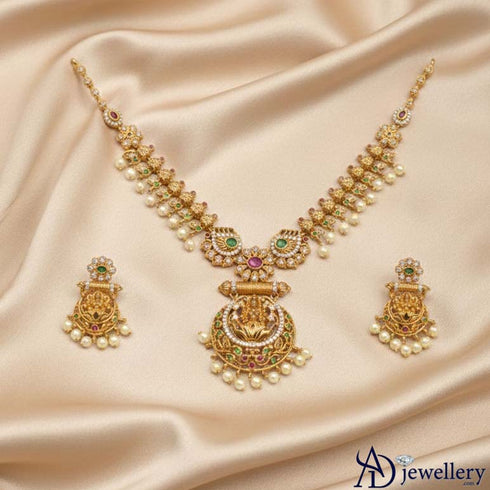 Majestic Lakshmi Temple Necklace Set