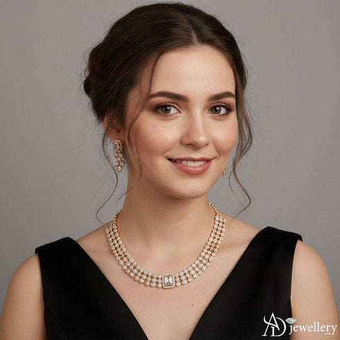 Majestic Lattice Sparkle Necklace Set