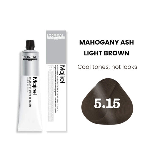 L'Oreal Professionnel Majirel 5.15 Light Brown With Mahogany Ash Permanent Hair Colour 50ml