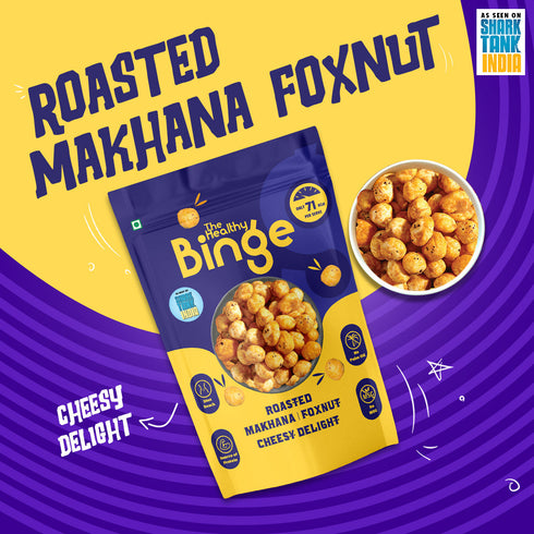 The Healthy Binge Roasted Makhana| Cheesy Delight family Pack
