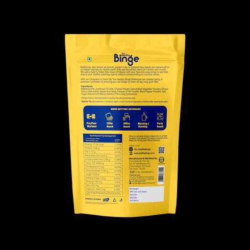 The Healthy Binge Roasted Makhana| Cheesy Delight family Pack