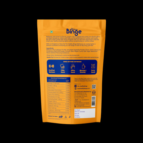 The Healthy Binge Roasted Makhana| Peri-Peri Family Pack