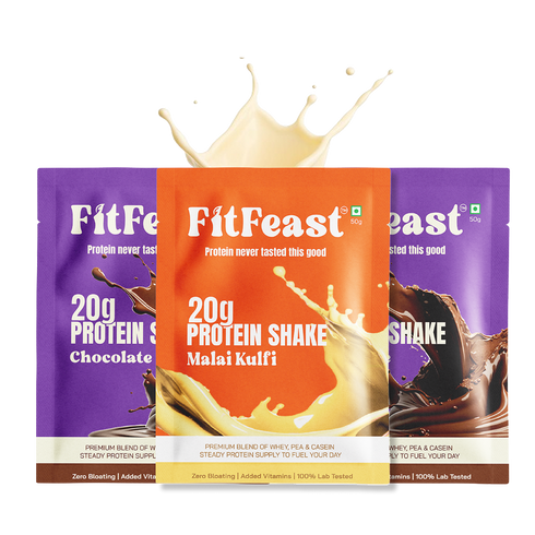 Fitfeast Protein Sachet | 2 x Chocolate | 1 x Malai Kulfi