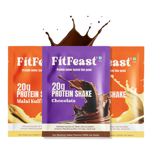 Fitfeast Protein Sachet | 2 x Malai Kulfi | 1 x Chocolate